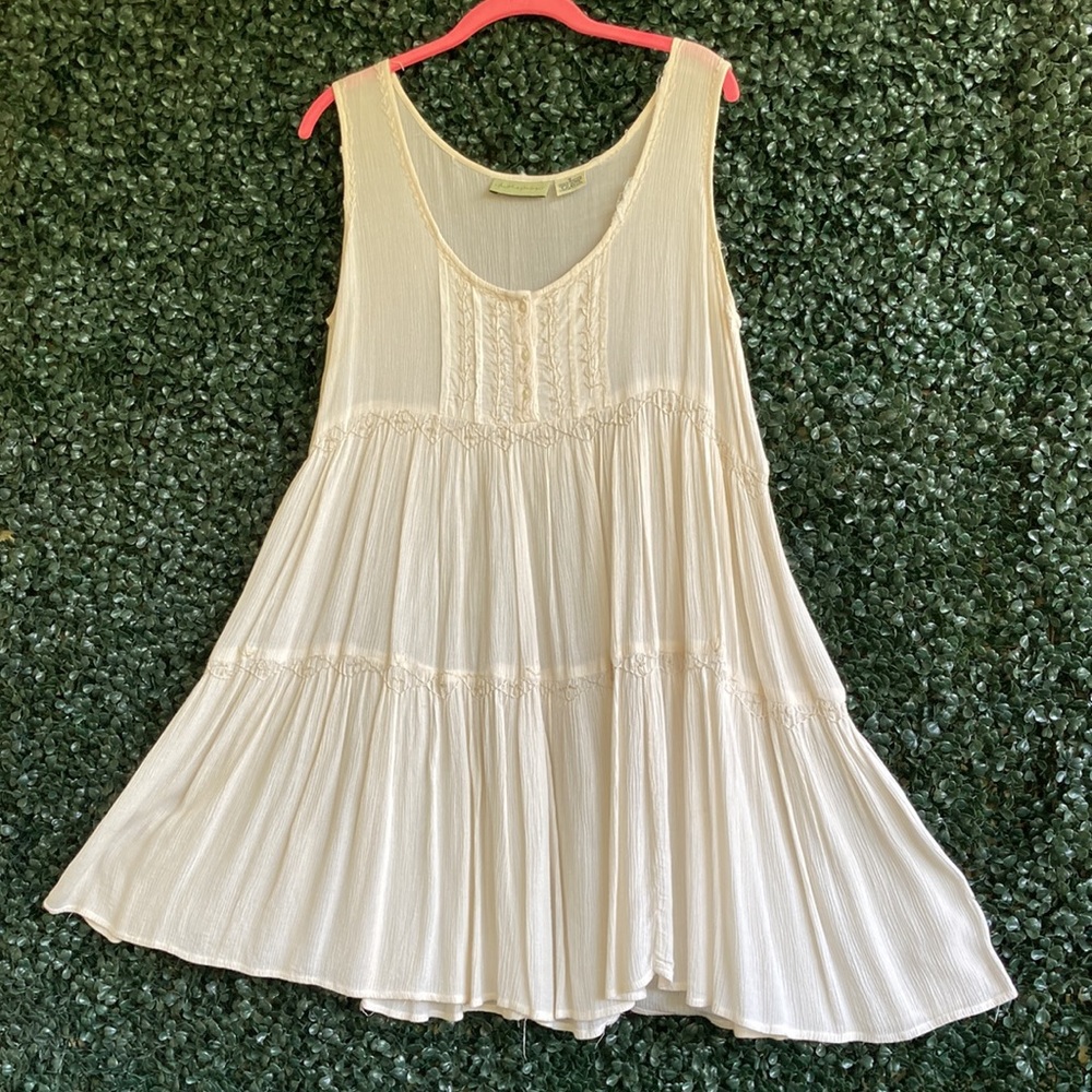 90s/ vtg Anthropologie tiered prairie babydoll dress - Picture 13 of 16